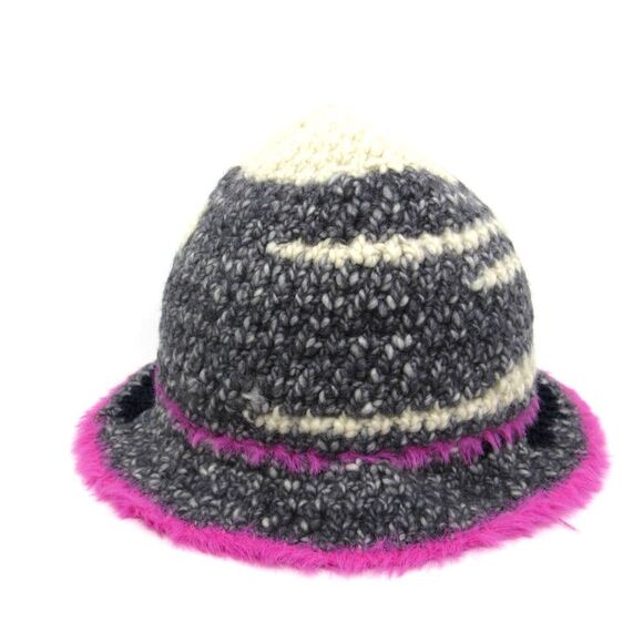 Stella McCartney Multicolor Knit Bucket Hat Beanie in Beige/Gray/Pink main image 5